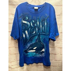 Vintage Sea World‎ Tshirt Blue 2XL